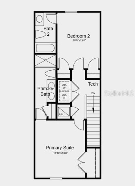 2D floor plan layout of this home in The Towns at Skye Ranch, Sarasota, FL (Image 3).