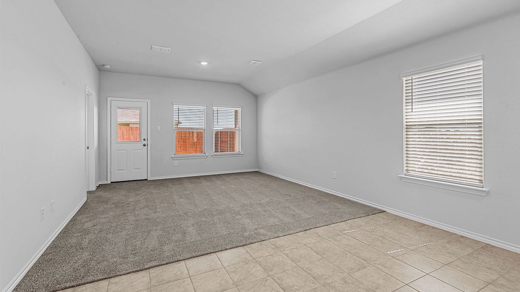 Representative unfurnished interior of a home built from the Amber by D.R. Horton in The Hills at Reunion, Newark (Image 16). Representative unfurnished interior of a home built from the Amber by D.R. Horton in The Hills at Reunion, Newark (Image 16).