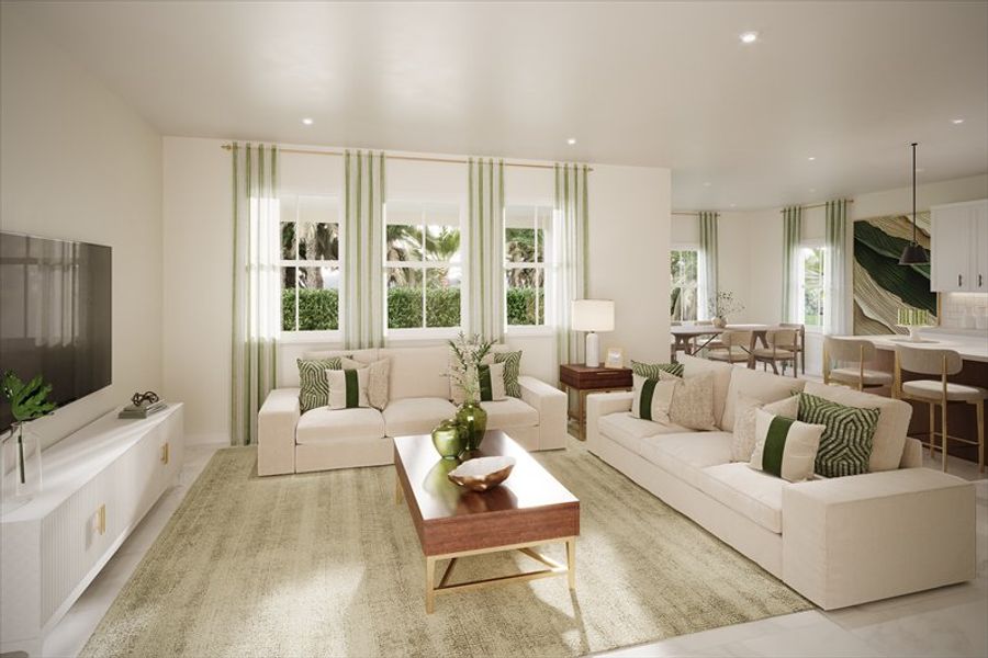 Representative furnished interior of a home built from the Marina by Ryan Homes in Malabar Springs, Palm Bay (Image 2).
