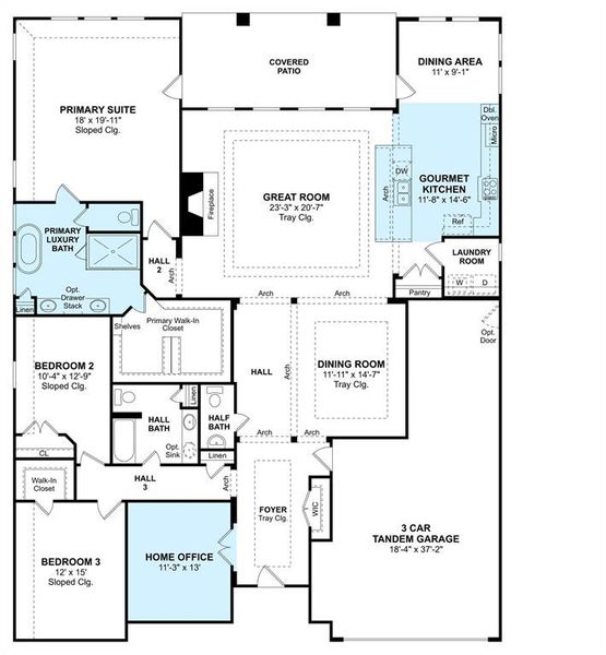 The Samuel floor plan by K. Hovnanian® Homes. 1st Floor shown. *Prices, plans, dimensions, features, specifications, materials, and availability of homes or communities are subject to change without notice or obligation.