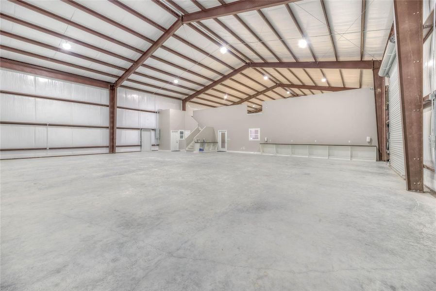 Inside of the 8,200 sqft barndominium building Inside of the 8,200 sqft barndominium building