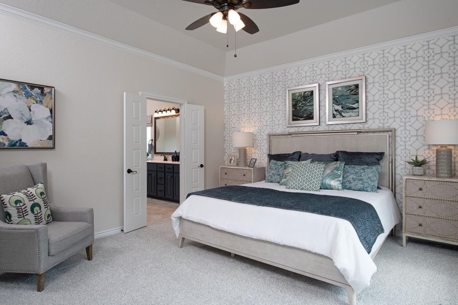 Primary Bedroom | Concept 2464 at Villages of Walnut Grove in Midlothian, TX by Landsea Homes