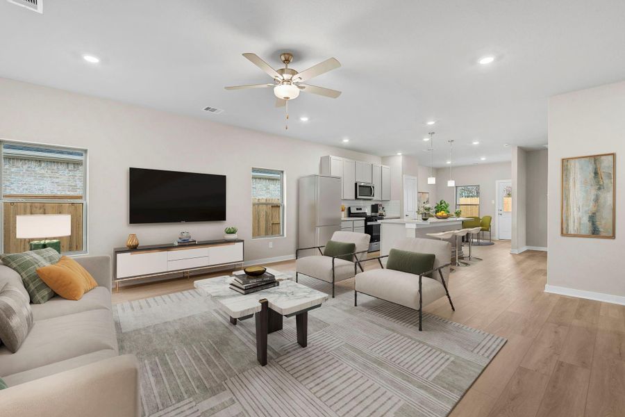 Furnished interior view inside a new home in Laurel Landing 40', Alvin (Image 6).