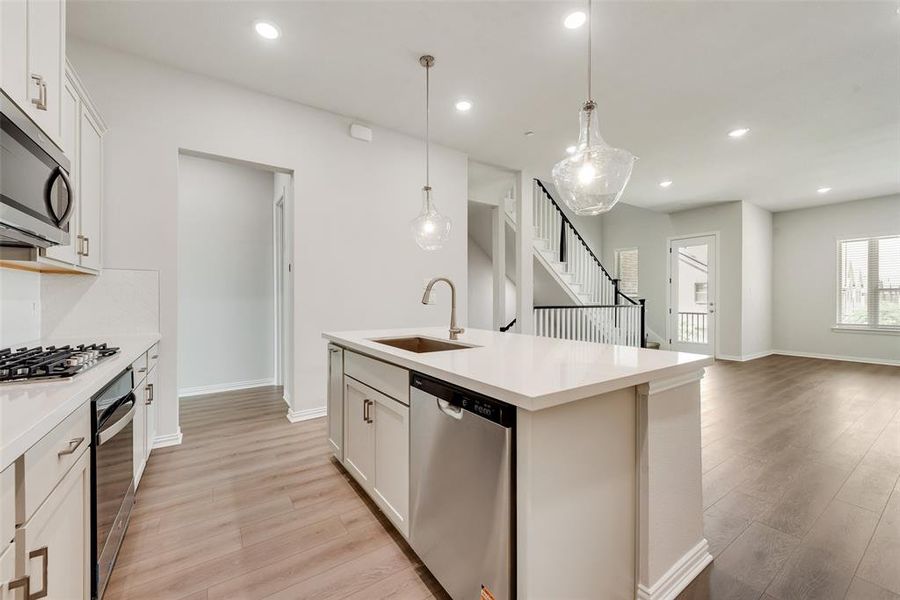 Furnished interior view inside a new home in Wade Settlement Townhomes, Frisco (Image 10).
