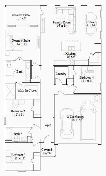 2D floor plan layout of this home in Lago Mar, Texas City, TX (Image 4).