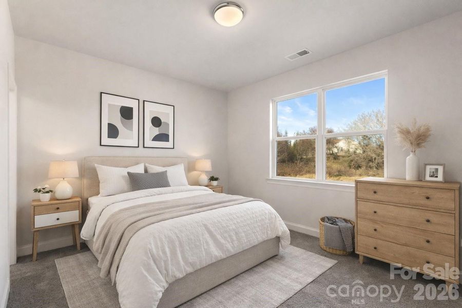 Virtually staged bedroom