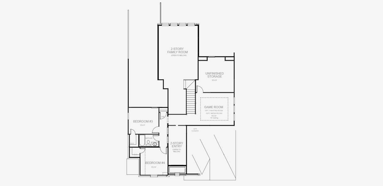 2D floor plan layout for the 3095W by Perry Homes in Mantua, Van Alstyne, TX (Image 3).