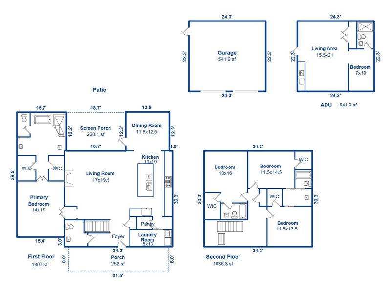 2D floor plan layout of this home in Carolina Park: Riverside, Mount Pleasant, SC (Image 4).