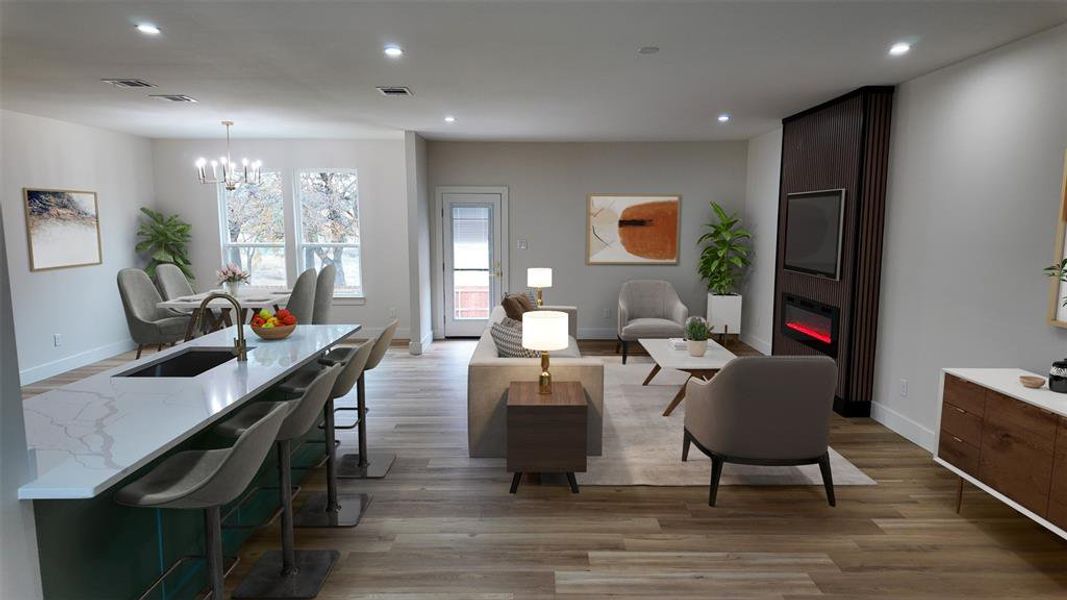 Furnished interior view inside a new home in , Lewisville (Image 5). Furnished interior view inside a new home in , Lewisville (Image 5).