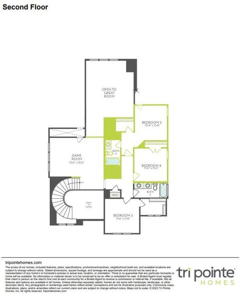2D floor plan layout of this home in Woodson’s Reserve, Spring, TX (Image 4).