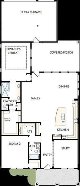2D floor plan layout of this home in Elements at Viridian - Traditional Series, Arlington, TX (Image 5). 2D floor plan layout of this home in Elements at Viridian - Traditional Series, Arlington, TX (Image 5).