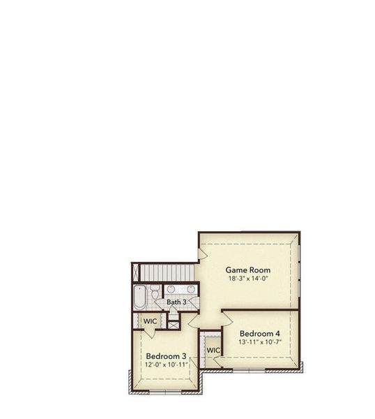 2D floor plan layout of this home in Kentsdale Farms, DeSoto, TX (Image 6).