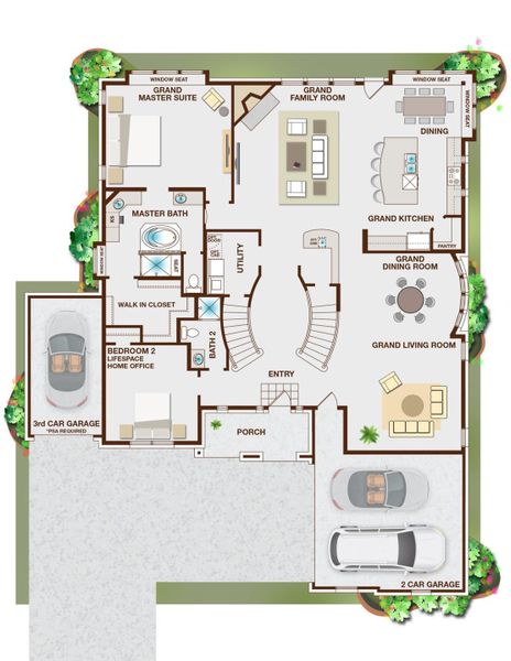 2D floor plan layout of this home in South Pointe, Mansfield, TX (Image 5). 2D floor plan layout of this home in South Pointe, Mansfield, TX (Image 5).