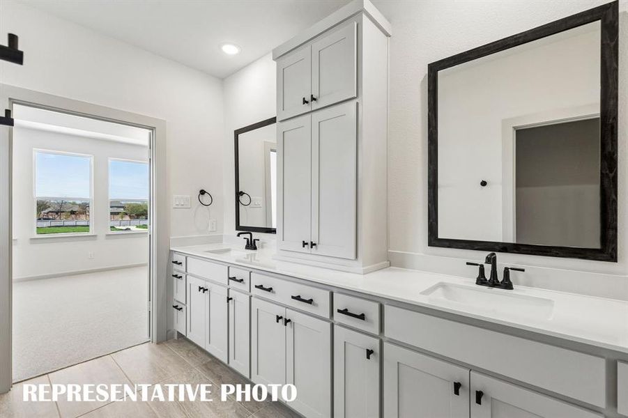 Ample rooms for two in this wonderful owner's bath.  REPRESENTATIVE PHOTO