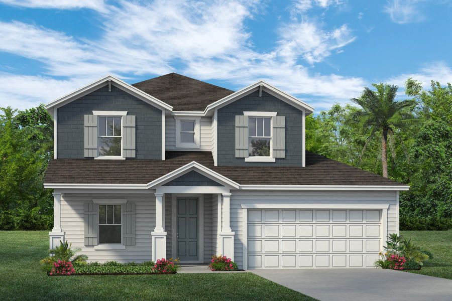 Representative exterior photo of a completed home built from the Summerland by Rockwell Homes in Grassmere, Zellwood, FL (Image 2). Representative exterior photo of a completed home built from the Summerland by Rockwell Homes in Grassmere, Zellwood, FL (Image 2).