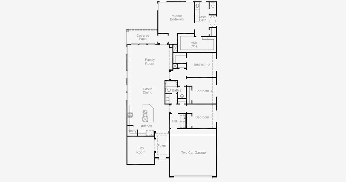 2D floor plan layout for the Wimberley - 50 Homesites by Coventry Homes in Two Step Farm, Montgomery, TX (Image 3).