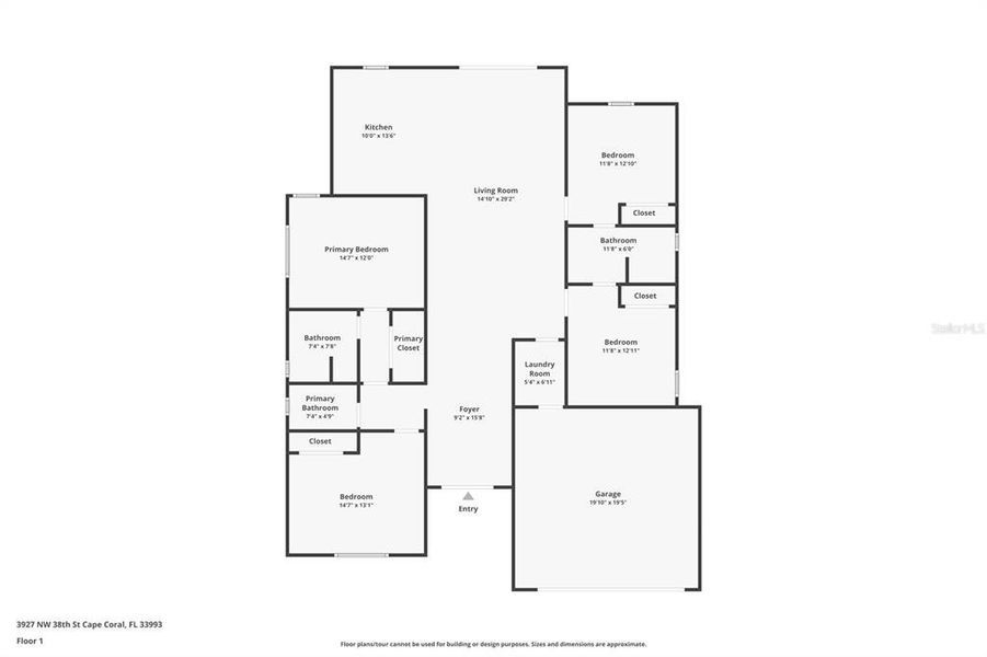 2D floor plan layout of this home in , Cape Coral, FL (Image 4). 2D floor plan layout of this home in , Cape Coral, FL (Image 4).