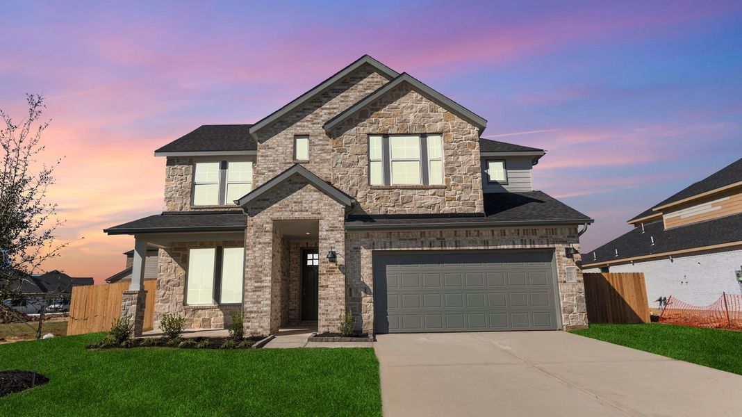 Representative exterior photo of a completed home built from the Chloe by D.R. Horton in Davis Harbor, League City, TX (Image 27).