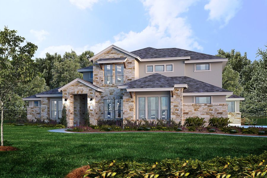 Representative exterior photo of a completed home built from the Vanderpool II by Giddens Homes in Whispering Wind, Bertram, TX (Image 28).