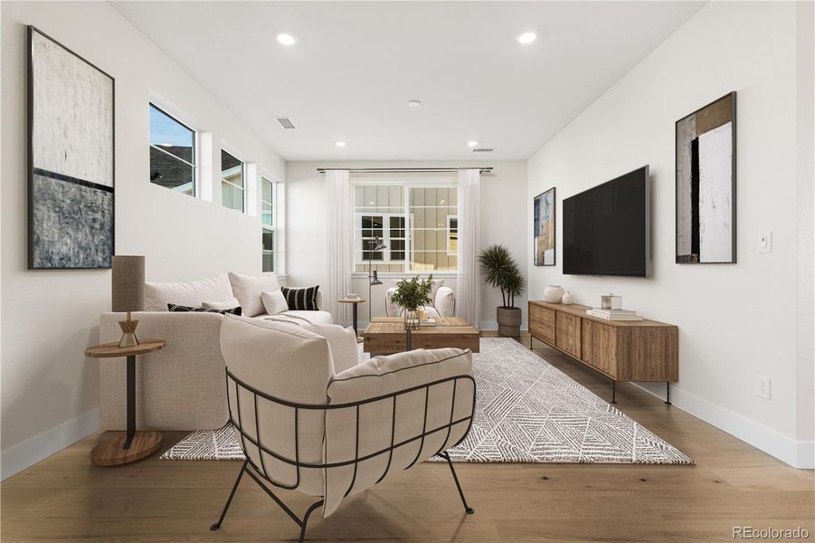 Furnished interior view inside a new home in Luxe at The Canyons, Castle Pines (Image 9).