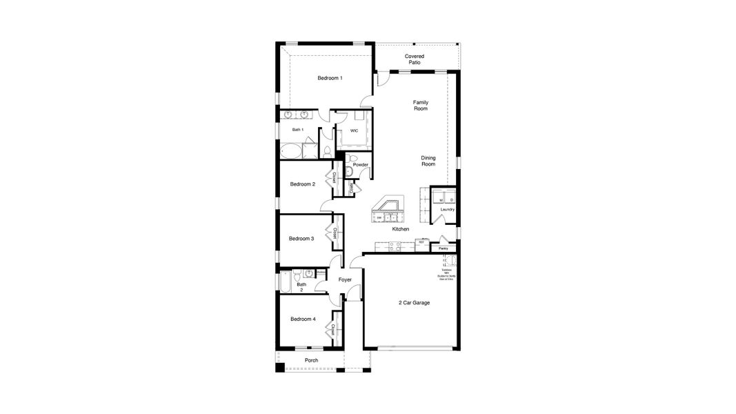 2D floor plan layout of this home in Treeline, Justin, TX (Image 4).