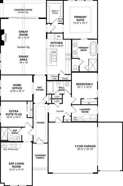 2D floor plan layout of this home in Gateway Parks, Forney, TX (Image 4). 2D floor plan layout of this home in Gateway Parks, Forney, TX (Image 4).