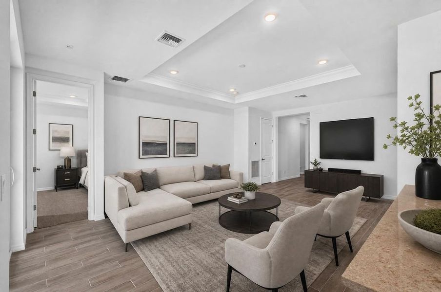 Furnished interior view inside a new home in The Sanctuary – Resort Collection, Punta Gorda (Image 5). Furnished interior view inside a new home in The Sanctuary – Resort Collection, Punta Gorda (Image 5).