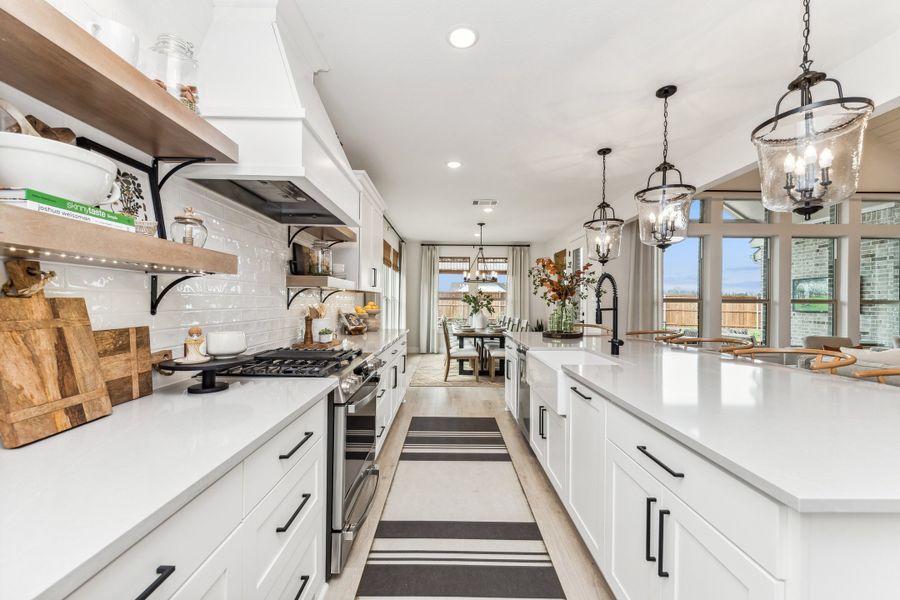 Kitchen with floating shelves