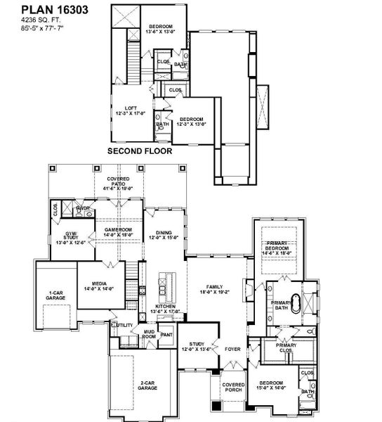 2D floor plan layout of this home in Bentwood Farms, Montgomery, TX (Image 4).