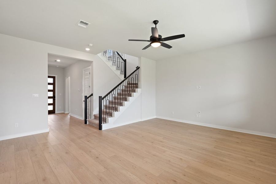 Spacious, unfurnished interior of a new home in Arbor Collection at Lariat, Liberty Hill (Image 19). Spacious, unfurnished interior of a new home in Arbor Collection at Lariat, Liberty Hill (Image 19).