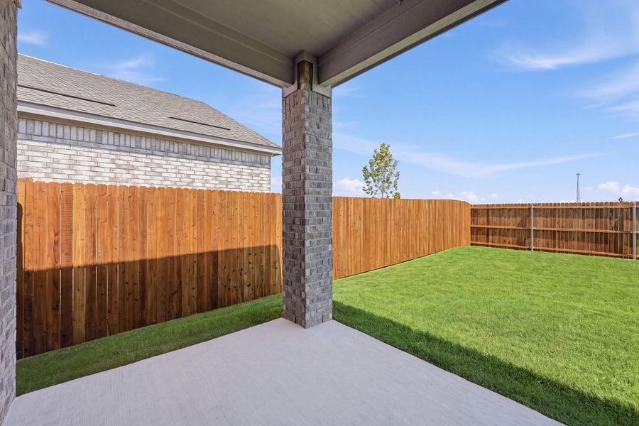 Exterior details and patio area of a home in Parks at Foster Crossing, Anna (Image 3).
