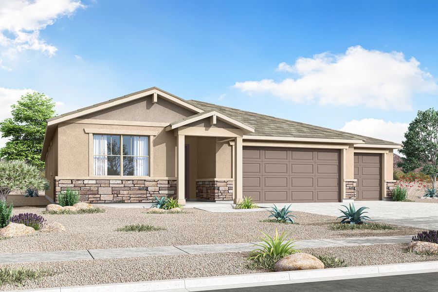 Representative exterior photo of a completed home built from the Blush by Mattamy Homes in Las Ventanas, Goodyear, AZ (Image 22). Representative exterior photo of a completed home built from the Blush by Mattamy Homes in Las Ventanas, Goodyear, AZ (Image 22).