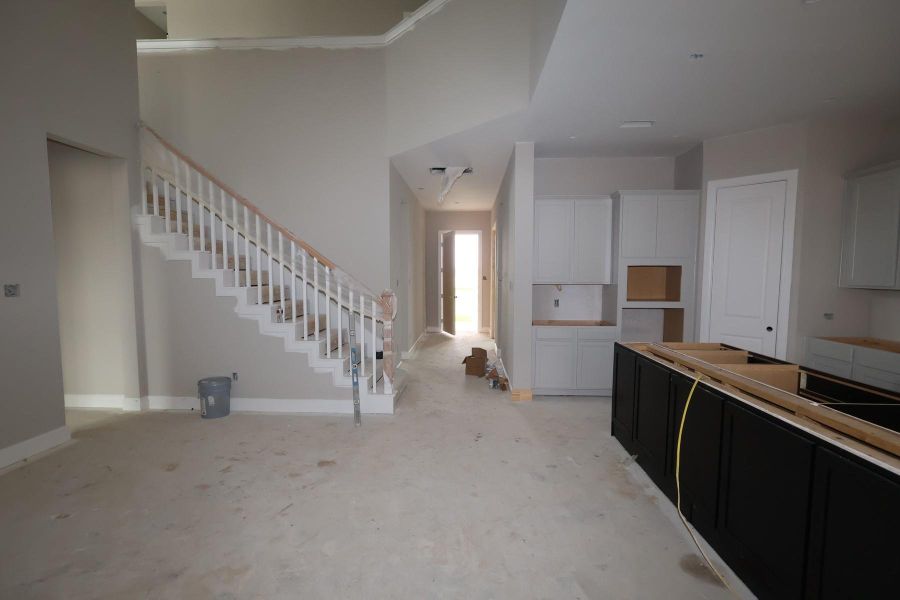 In-progress construction of a new home in Riceland 50’ Alley Load Homesites, Mont Belvieu, TX (Image 8).