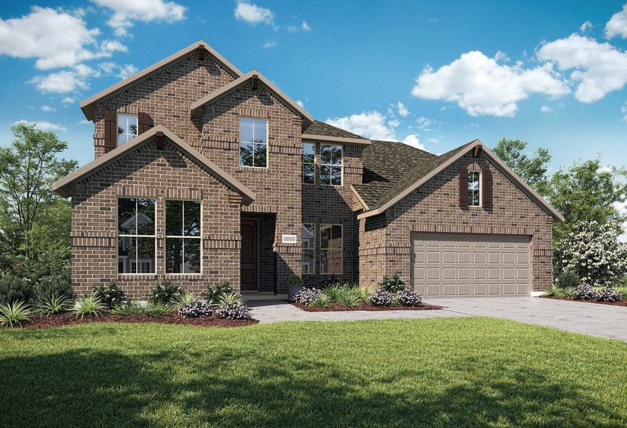Representative exterior photo of a completed home built from the Logan by Tri Pointe Homes in Somerset Park, Rockwall, TX (Image 14).