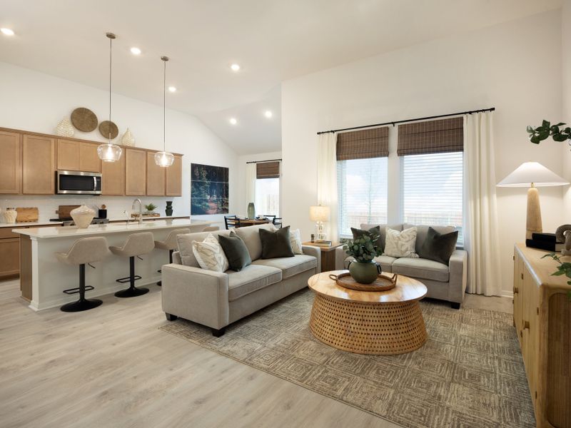 Furnished interior view inside a new home in Colony at Cole Springs - Boulevard Collection, Buda (Image 6). Furnished interior view inside a new home in Colony at Cole Springs - Boulevard Collection, Buda (Image 6).