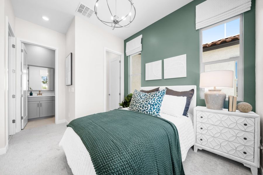 Downstairs Bedroom 4 with ensuite Bathroom 3 | Libra Model Home | Rialta | New homes in Mesa, Arizona | Landsea Homes