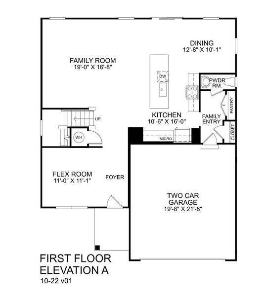 2D floor plan layout for the Columbia by Ryan Homes in Brookshire Estates, Sanford, NC (Image 2).