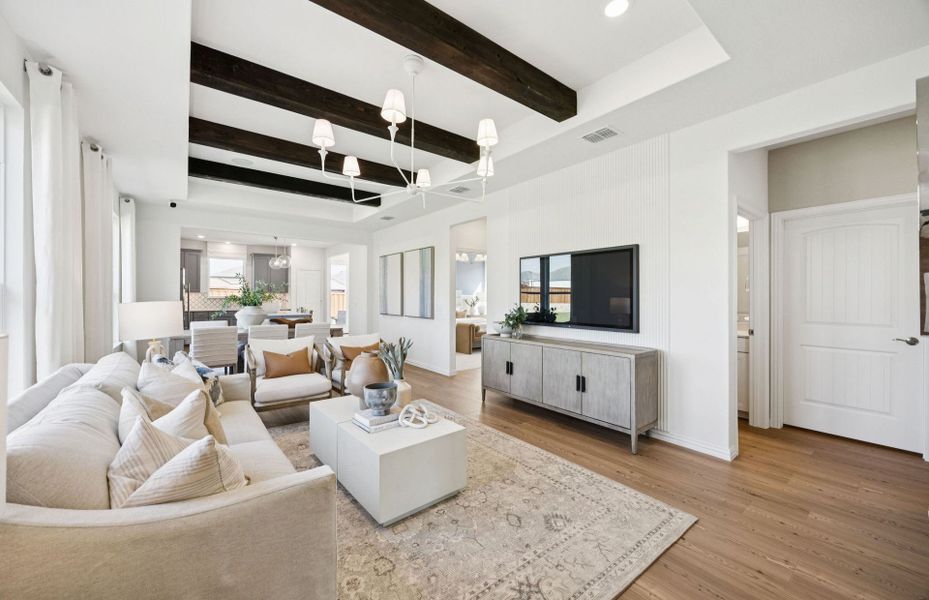 Representative furnished interior of a home built from the Compass by Del Webb in Del Webb at Trinity Falls, McKinney (Image 13). Representative furnished interior of a home built from the Compass by Del Webb in Del Webb at Trinity Falls, McKinney (Image 13).