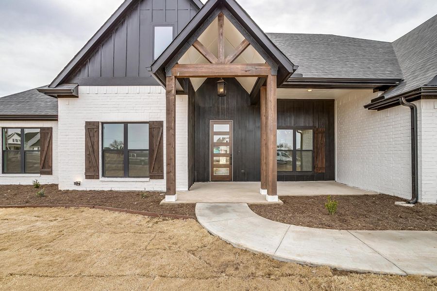 Representative exterior photo of a completed home built from the Courtland Drive by Trinity Classic Homes in Zion Trails, Poolville, TX (Image 2). Representative exterior photo of a completed home built from the Courtland Drive by Trinity Classic Homes in Zion Trails, Poolville, TX (Image 2).