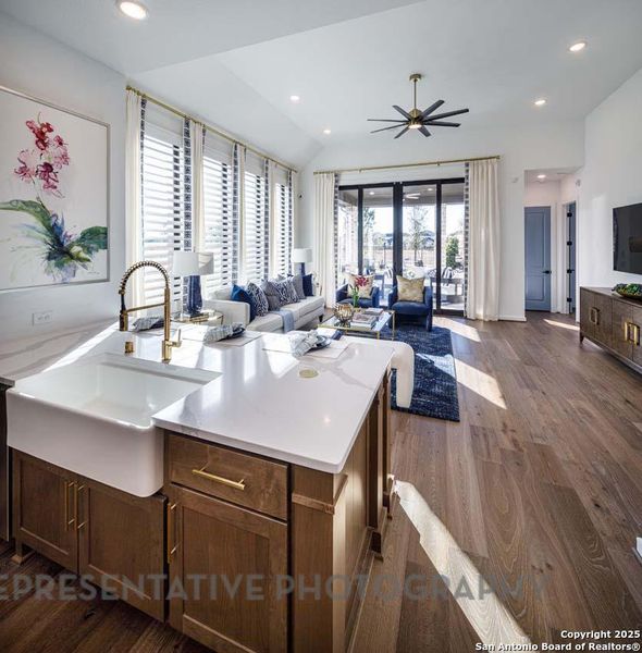 Furnished interior view inside a new home in Esperanza, Boerne (Image 5). Furnished interior view inside a new home in Esperanza, Boerne (Image 5).