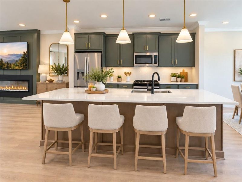 Furnished interior view inside a new home in Townes at South Main, Kennesaw (Image 14).