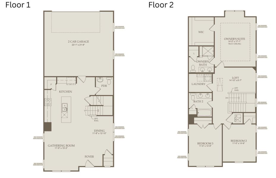 2D floor plan layout of this home in Exchange at 401, Raleigh, NC (Image 4).
