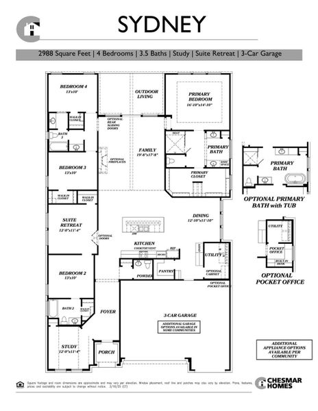 2D floor plan layout of this home in Lakes of Cane Island, Katy, TX (Image 4).
