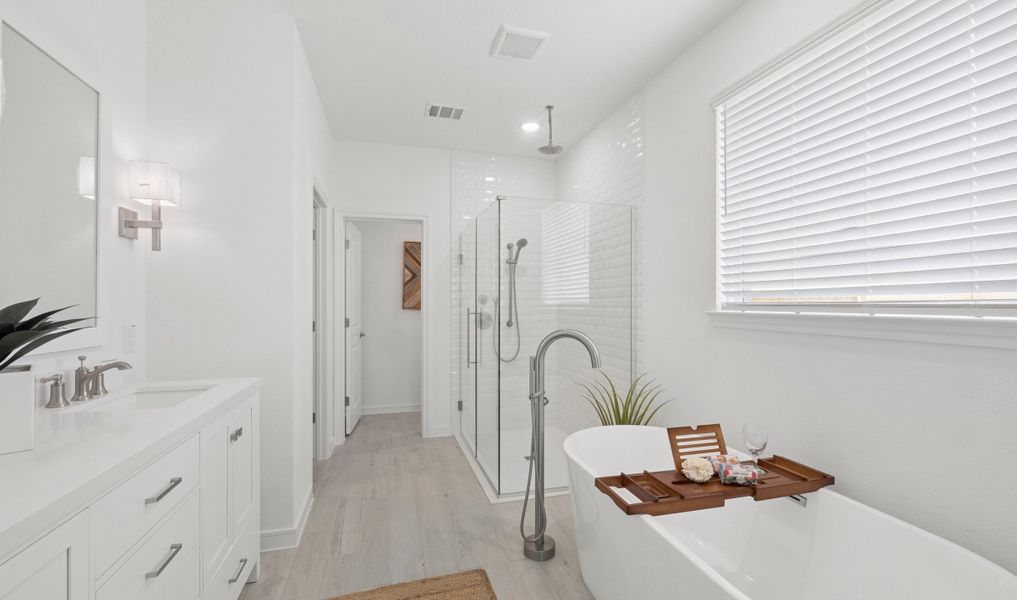 Primary bath features freestanding soaking tub Primary bath features freestanding soaking tub