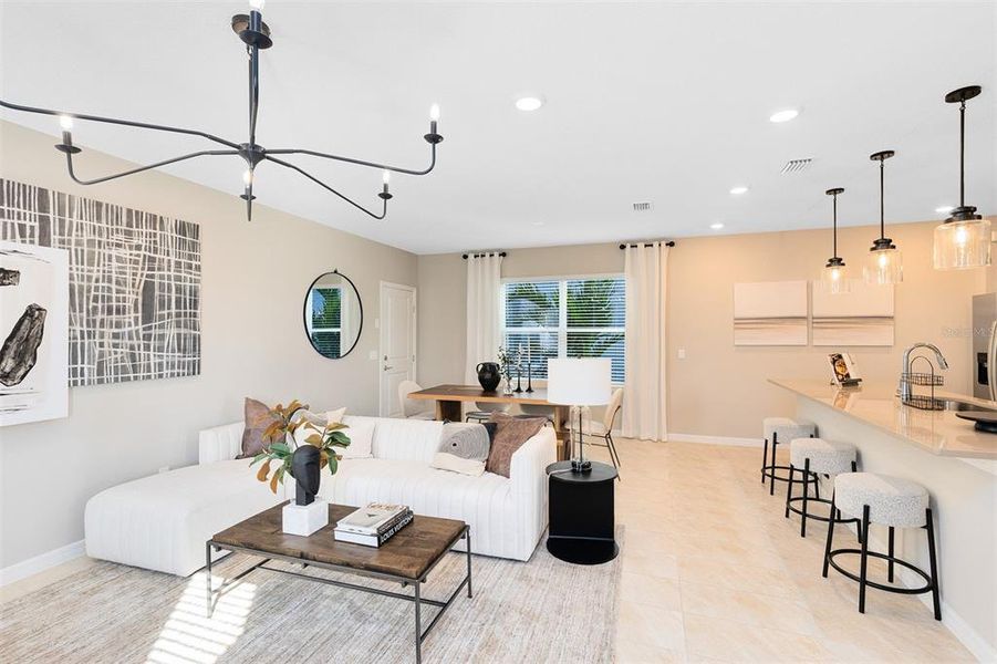 Furnished interior view inside a new home in The Landings at Live Oak Lake, St. Cloud (Image 3). Furnished interior view inside a new home in The Landings at Live Oak Lake, St. Cloud (Image 3).