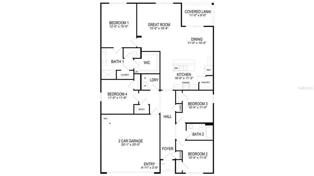 2D floor plan layout of this home in Avalon Woods, Newberry, FL (Image 2). 2D floor plan layout of this home in Avalon Woods, Newberry, FL (Image 2).
