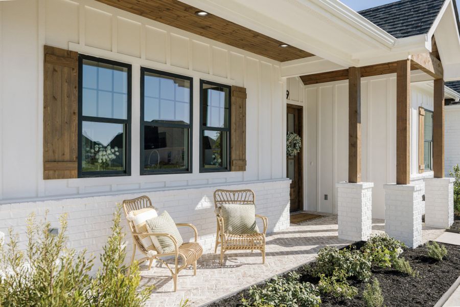 Representative exterior details of a home built from the The Hadleigh by Reece Homes in Harvest Meadows, Bryan (Image 4).