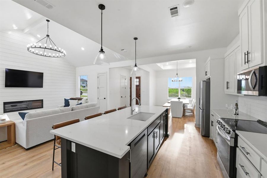 Furnished interior view inside a new home in , Graford (Image 9).