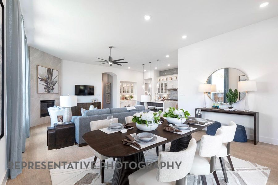 Furnished interior view inside a new home in Lakeside at Tessera on Lake Travis, Lago Vista (Image 4). Furnished interior view inside a new home in Lakeside at Tessera on Lake Travis, Lago Vista (Image 4).