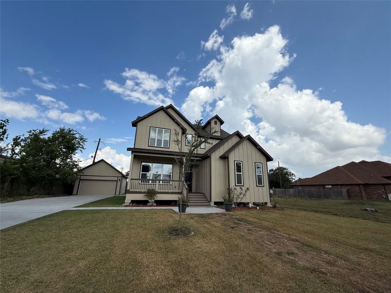 Front exterior of a new home in , Pasadena, TX, highlighting curb appeal (Image 18).